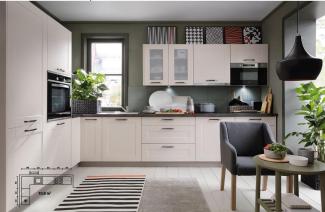 Küchenzeile Einbauküche Fl Emilia – Sand Beige L-Formig 210 X 350 Cm #L21836