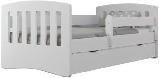 Kinderbett Robin inkl. Rollrost + Matratze + Bettschublade in weiß 80*160