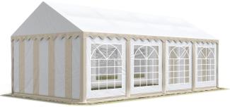 Party-Zelt Festzelt 4x8 m Garten-Pavillon -Zelt PVC Plane 700 N in beige-weiß Wasserdicht