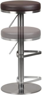 KADIMA DESIGN Barhocker ELBE - Höhenverstellbar mit gepolsterter Sitzfläche, Triangel Fußablage und einer Belastbarkeit bis zu 110 kg. Farbe: Braun