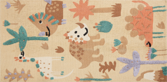 Kinderteppich mehrfarbig aus Baumwolle Tiermuster 80 x 150 cm STABAT