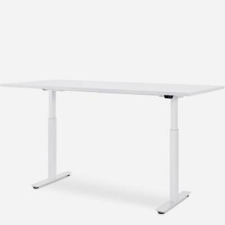 180 x 80 cm WRK21® SMART - Weiss Uni / Weiss elektrisch höhenverstellbarer Schreibtisch