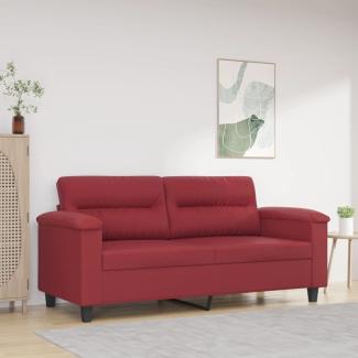 vidaXL 2-Sitzer-Sofa Weinrot 140 cm Kunstleder