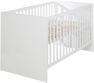 roba Babybett Lilo 70 x 140 cm - 3-fach höhenverstellbar - Umbaubar zum Kinderbett - Holz weiß lackiert