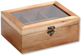 KESPER Teebox mit 6 Fächern und Sichtfenster, FSC-zertifizierte Akazie / Tee-Box / Teebeutel Box