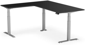 elektrisch höhenverstellbarer Schreibtisch L-SHAPE 200 x 170 x 60 - 90 cm - Gestell Grau, Platte Anthrazit