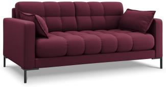 Micadoni 2-Sitzer Sofa Mamaia | Bezug Dark Red | Beinfarbe Black Metal