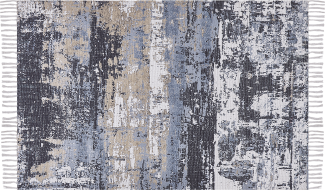 Teppich mehrfarbig 150 x 230 cm abstraktes Muster Fransen Kurzflor KONAKLI