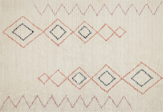 Teppich Baumwolle beige 160 x 230 cm geometrisches Muster GUWAHATI