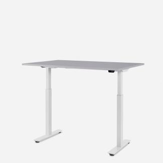 120 x 80 cm WRK21® SMART - Grau Uni / Weiss elektrisch höhenverstellbarer Schreibtisch