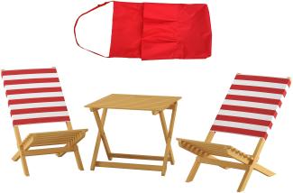 Klappstuhl Strandstuhl Anglerstuhl Gartenstuhl Stuhl zum Zusammenstecken rot-weißem Bezug V-10-353