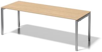 Cito Schreibtisch, 650-850 mm höheneinstellbares U-Gestell, H 19 x B 2200 x T 800 mm, Dekor ahorn, Gestell silber