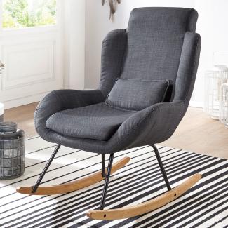 KADIMA DESIGN LAVANT Schaukelstuhl - Extra-weiche Sitzschale und Wippfunktion für entspannende Stunden at home. Farbe: Grau