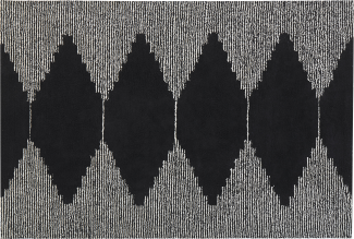 Teppich Baumwolle 160 x 230 cm schwarz / weiß geometrisches Muster Kurzflor BATHINDA