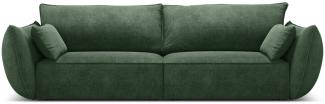 Micadoni 3-Sitzer Sofa Kaelle | Bezug Bottle Green | Beinfarbe Black Plastic