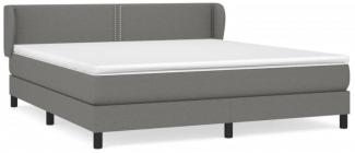 vidaXL Boxspringbett mit Matratze Dunkelgrau 180x200 cm Stoff, Härtegrad: H2 [3126182]