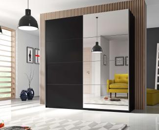 99rooms Era Schwebetürenschrank II Schwarz 180 cm