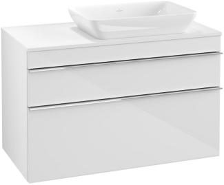 Villeroy & Boch VENTICELLO Waschtischunterschrank 95 cm breit, Weiß, Griff Chrom, für Becken rechts