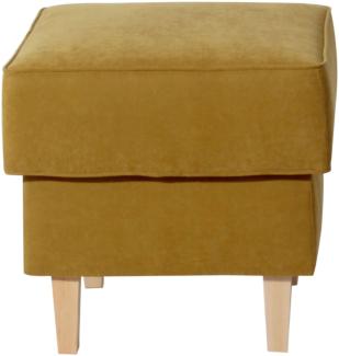 Hocker Karlen Bezug Veloursstoff Buche natur / mais 22063