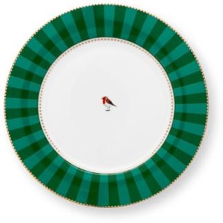 Pip Studio Speiseteller Love Birds Stripes Emerald Grün (26,5cm) 51. 001. 467