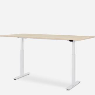 180 x 80 cm WRK21® SMART - Mandal Ahorn / Weiss elektrisch höhenverstellbarer Schreibtisch