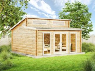 Alpholz Gartenhaus Narvig-B Gartenhaus aus Holz Holzhaus mit 40 mm Wandstärke Blockbohlenhaus mit Montagematerial