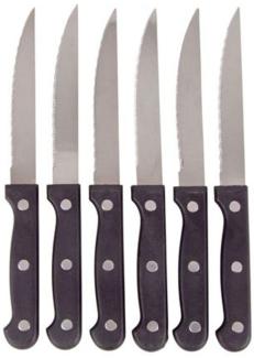 Edelstahl Steakmesser-Set 6-tlg schwarz Besteckset Brötchenmesser Messer Besteck
