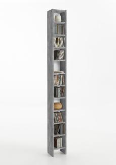 FMD Möbel - HALLO 2 - CD-/Videoregal - melaminharzbeschichtete Spanplatte - Beton LA - 18,9 x 185 x 16,2cm