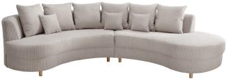 Big Sofa Limona von Benformato Cord Bezug ohne Hocker Silber & rechts