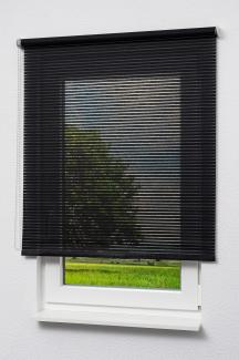 Rollo Basisrollo Holzdekor Streifen Schwarz, LYSEL®, halbtransparent, HxB 190x60cm