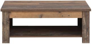 Forte 'Clif' Couchtisch mit aufklappbarer Platte, Holz vintage, 110 x 65 - 91,5 cm