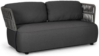 Casa Padrino Luxus Gartensofa Anthrazit / Grau / Schwarz 167 x 86 x H. 79 cm - Wetterbeständiges Garten Sofa - Terrassen Sofa - Garten Möbel - Terrassen Möbel - Outdoor Möbel