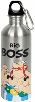 Könitz Flasche Cool Bottle - Asterix Big Boss, Thermoflasche, Outdoorflasche, Doppelwandig mit Verschluss, Edelstahl, Silbern, 600 ml, 11 9 244 2248