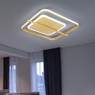 LED Deckenleuchte, Metall, Goldfarben, L 40 cm