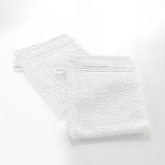Douceur d'Intérieur, 2 Waschlappen, 15 x 21 cm, weiß, 100% Baumwolle, modisch