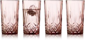 Lyngby Highball Sorrento Longdrinkglas pink 380ml Set4
