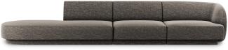 Micadoni 4-Sitzer Links Sofa Miley | Bezug Grey | Beinfarbe Black Plastic