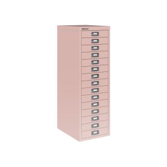 Bisley MultiDrawer™, 39er Serie, DIN A4, 15 Schubladen, Farbe pastellpink