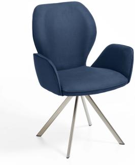 Niehoff Sitzmöbel Colorado Trend-Line Design-Armlehnenstuhl Edelstahl/Polyester Drehbar Nirvana dunkelblau