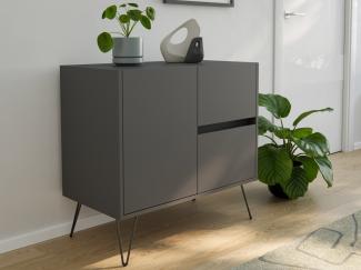 Raumwunder S Sideboard Kommode Greifraum 80cm 2 SoftClose 1 Tür Grafit : Grafit