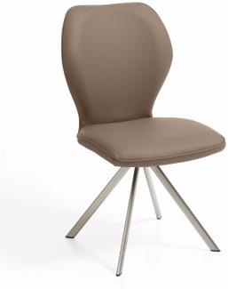 Niehoff Sitzmöbel Colorado Trend-Line Design-Stuhl Edelstahlgestell - Leder - 180° drehbar Napoli stone