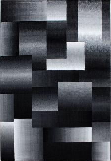 Kurzflor Teppich Matteo rechteckig - 140x200 cm - Schwarz
