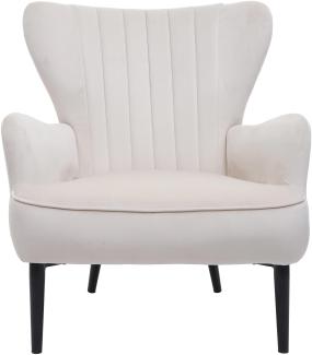 Lounge-Sessel HWC-K37, Cocktailsessel Polstersessel Sessel, Samt ~ creme-beige