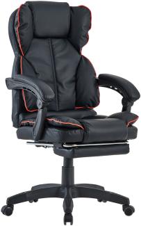 Schreibtischstuhl Bürostuhl Gamingstuhl Racing Chair Chefsessel mit Fußstütze Schwarz - Rot