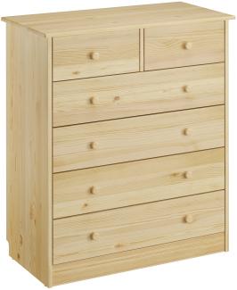 Erst-Holz Kommode Highboard Anrichte Kiefer natur 2+4 Schubladen 90. 50-13