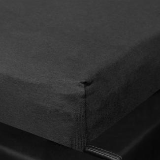 BettwarenShop Jersey Spannbettlaken Multi-Stretch | 240x240 cm | schwarz