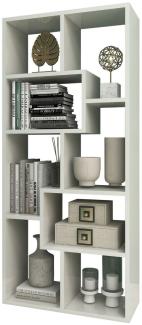 Coemo Bücherregal Sigma aus Holz 8 Fächer, modernes Design Weiß