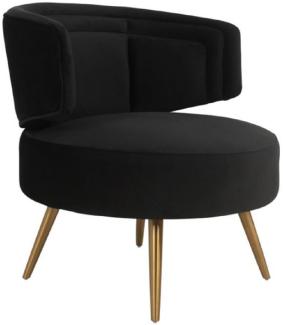 Casa Padrino Luxus Samt Sessel Schwarz / Messing 71 x 73 x H. 73 cm - Wohnzimmer Sessel - Hotel Sessel - Wohnzimmer Möbel - Luxus Möbel - Wohnzimmer Einrichtung - Luxus Einrichtung - Möbel Luxus