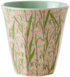 Rice Melamin Becher New Snowdrop Medium Melaminbecher Rosa Schneeglöckchen Print