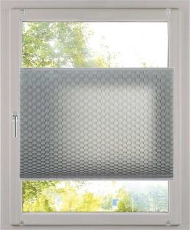 K-home Klemmfix Plissee 3D-Effekt Grau 30 x 130 cm